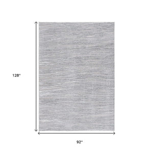 HomeRoots 7' Gray and Ivory Striped Power Loom Area Rug - Soft, Durable, and Perfect for Any Room Décor 8' x 11' 393516