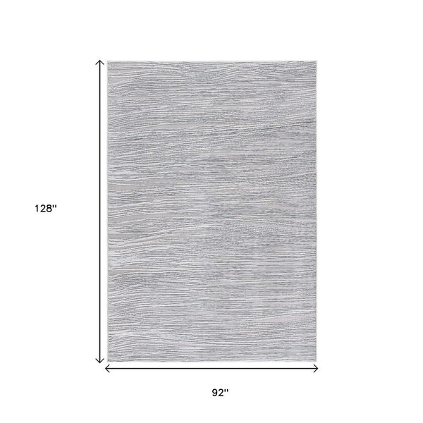 HomeRoots 7' Gray and Ivory Striped Power Loom Area Rug - Soft, Durable, and Perfect for Any Room Décor 8' x 11' 393516