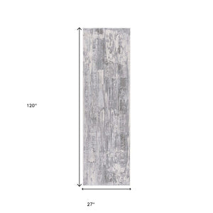 HomeRoots 10' Blue Abstract Power Loom Runner Rug - Stylish, Durable Design for High-Traffic Hallways & Entryways 2' x 10' 393518
