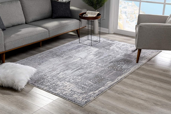 HomeRoots 10' Blue Abstract Power Loom Runner Rug - Stylish, Durable Design for High-Traffic Hallways & Entryways 5' X 7' 393528