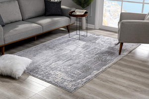 HomeRoots 10' Blue Abstract Power Loom Runner Rug - Stylish, Durable Design for High-Traffic Hallways & Entryways 6' X 9' 393529