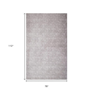 HomeRoots 4' Gray Distressed Diamonds Area Rug - Luxurious Soft Texture for Modern and Transitional Spaces 7' X 10' 393543