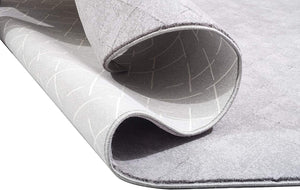 HomeRoots 4' Gray Distressed Diamonds Area Rug - Luxurious Soft Texture for Modern and Transitional Spaces 7' X 10' 393543