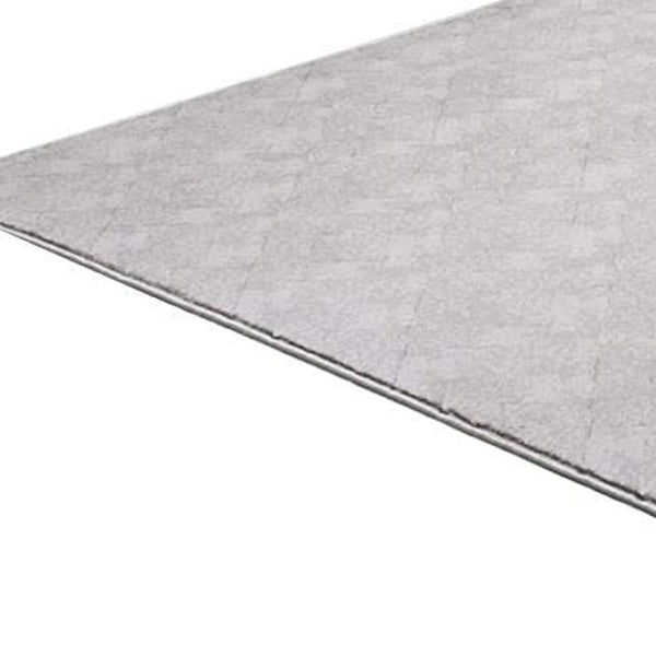 HomeRoots 4' Gray Distressed Diamonds Area Rug - Luxurious Soft Texture for Modern and Transitional Spaces 8' x 11' 393544