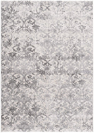 Homeroots 4' X 6' Gray And Ivory Toile Power Loom Area Rug  Polyester 393546
