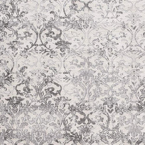 HomeRoots 4' Gray and Ivory Toile Area Rug - Timeless Elegance with Plush Comfort for Any Living Space 5' X 8' 393547