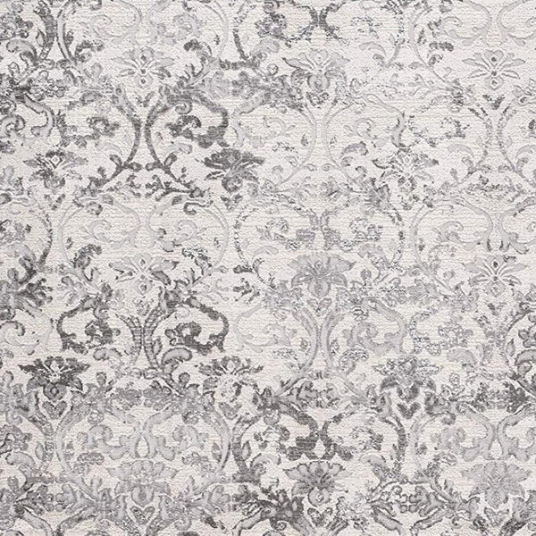 HomeRoots 4' Gray and Ivory Toile Area Rug - Timeless Elegance with Plush Comfort for Any Living Space 5' X 8' 393547
