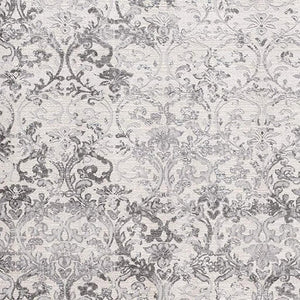 HomeRoots 4' Gray and Ivory Toile Area Rug - Timeless Elegance with Plush Comfort for Any Living Space 5' X 8' 393547