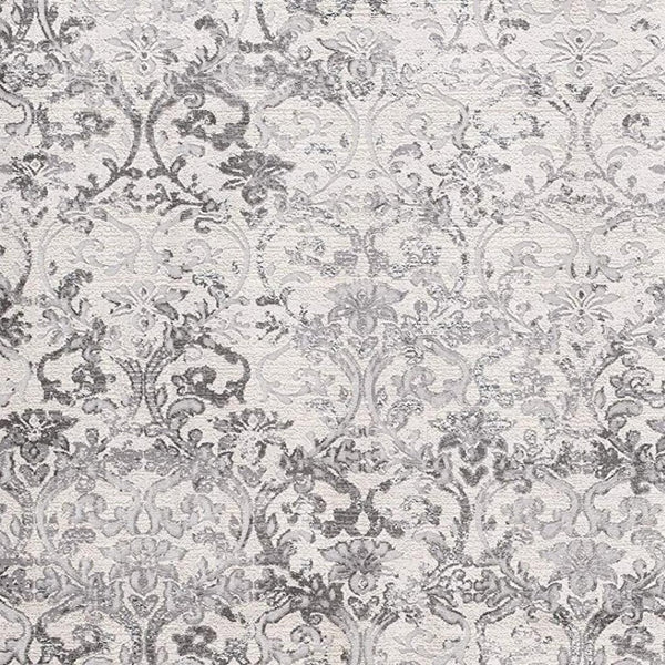 HomeRoots 4' Gray and Ivory Toile Area Rug - Timeless Elegance with Plush Comfort for Any Living Space 5' X 8' 393547