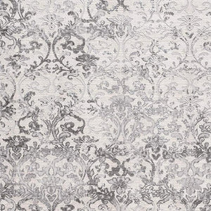 HomeRoots 4' Gray and Ivory Toile Area Rug - Timeless Elegance with Plush Comfort for Any Living Space 7' X 10' 393548