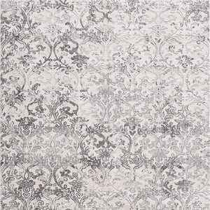 HomeRoots 4' Gray and Ivory Toile Area Rug - Timeless Elegance with Plush Comfort for Any Living Space 7' X 10' 393548