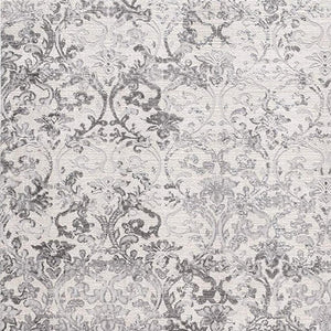 HomeRoots 4' Gray and Ivory Toile Area Rug - Timeless Elegance with Plush Comfort for Any Living Space 8' X 11' 393549