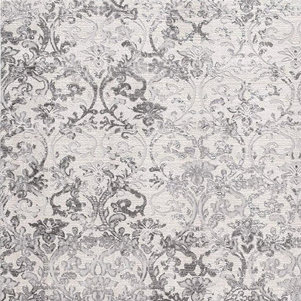 HomeRoots 4' Gray and Ivory Toile Area Rug - Timeless Elegance with Plush Comfort for Any Living Space 8' X 11' 393549
