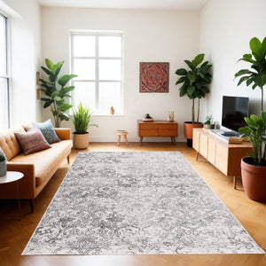 Homeroots 8' X 11' Cream Toile Power Loom Area Rug  Polyester 393549