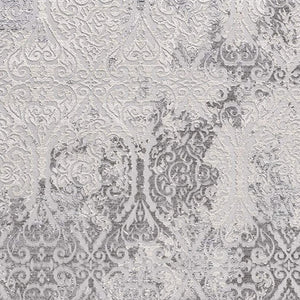 HomeRoots 5' Cream and Gray Ogee Area Rug - Luxurious Power-Loomed Design for Cozy Living Spaces and Style 5' X 8' 393561