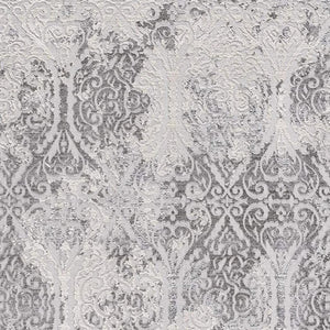 HomeRoots 5' Cream and Gray Ogee Area Rug - Luxurious Power-Loomed Design for Cozy Living Spaces and Style 7' X 10' 393562