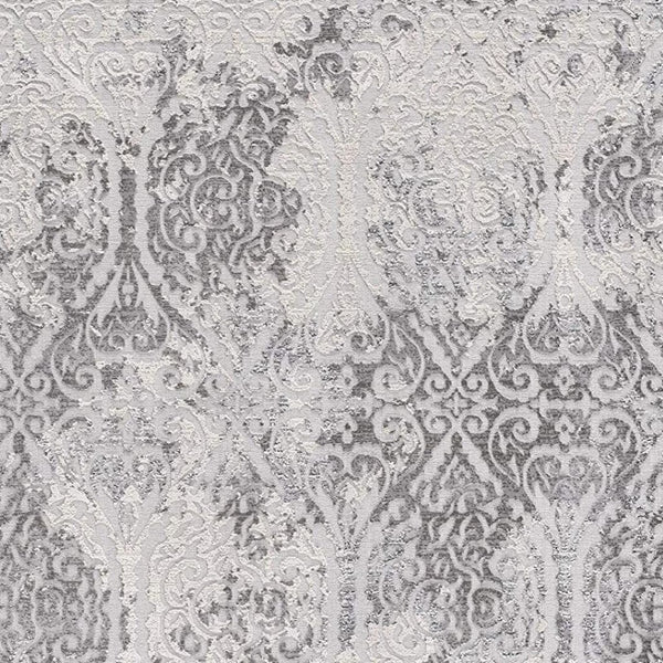 HomeRoots 5' Cream and Gray Ogee Area Rug - Luxurious Power-Loomed Design for Cozy Living Spaces and Style 7' X 10' 393562
