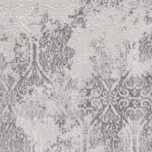 Homeroots 8' X 11' Cream And Gray Tinted Ogee Pattern Area Rug  Polyester 393563