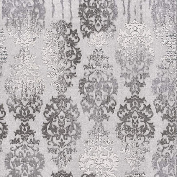 HomeRoots 4' Gray and Ivory Damask Area Rug - Timeless Elegance and Comfort for Any Room's Décor Style 4' X 6' 393574