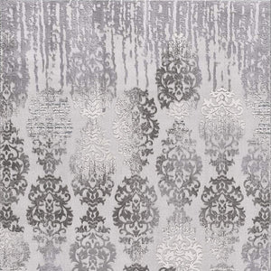 HomeRoots 4' Gray and Ivory Damask Area Rug - Timeless Elegance and Comfort for Any Room's Décor Style 4' X 6' 393574