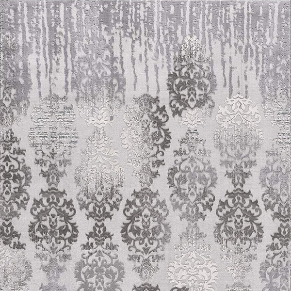 HomeRoots 4' Gray and Ivory Damask Area Rug - Timeless Elegance and Comfort for Any Room's Décor Style 4' X 6' 393574