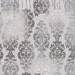 HomeRoots 4' Gray and Ivory Damask Area Rug - Timeless Elegance and Comfort for Any Room's Décor Style 5' X 7' 393575