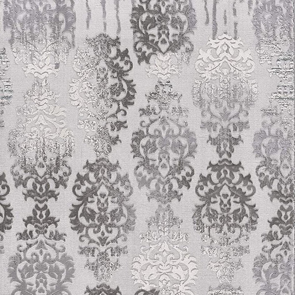 HomeRoots 4' Gray and Ivory Damask Area Rug - Timeless Elegance and Comfort for Any Room's Décor Style 5' X 7' 393575