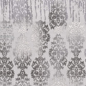 HomeRoots 4' Gray and Ivory Damask Area Rug - Timeless Elegance and Comfort for Any Room's Décor Style 8' X 10' 393577