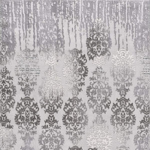 HomeRoots 4' Gray and Ivory Damask Area Rug - Timeless Elegance and Comfort for Any Room's Décor Style 8' X 10' 393577
