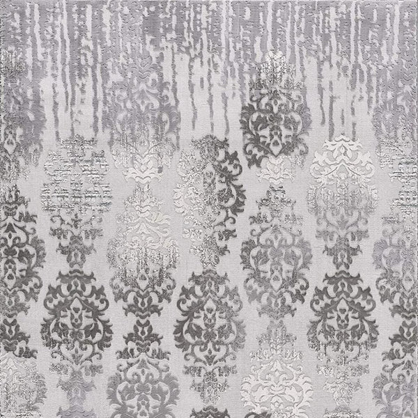 HomeRoots 4' Gray and Ivory Damask Area Rug - Timeless Elegance and Comfort for Any Room's Décor Style 8' X 10' 393577