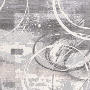 HomeRoots 5' Gray Abstract Area Rug - Contemporary Power-Loomed Design for Modern Living Spaces and Comfort 5' X 7' 393585