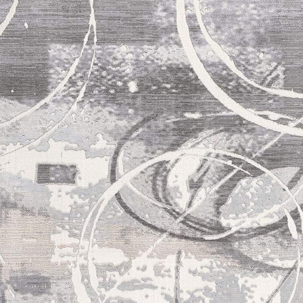HomeRoots 5' Gray Abstract Area Rug - Contemporary Power-Loomed Design for Modern Living Spaces and Comfort 5' X 7' 393585