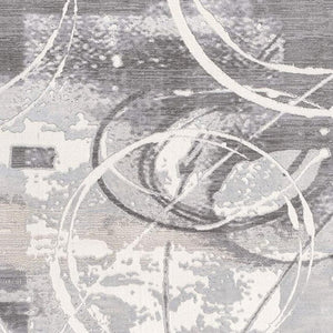 HomeRoots 5' Gray Abstract Area Rug - Contemporary Power-Loomed Design for Modern Living Spaces and Comfort 6' X 9' 393586