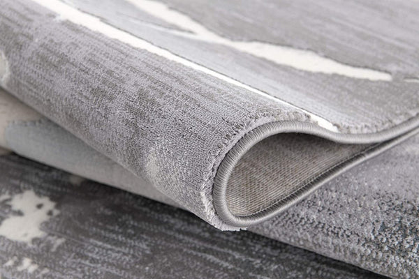 HomeRoots 5' Gray Abstract Area Rug - Contemporary Power-Loomed Design for Modern Living Spaces and Comfort 8' X 10' 393587