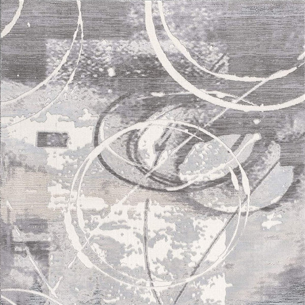 HomeRoots 5' Gray Abstract Area Rug - Contemporary Power-Loomed Design for Modern Living Spaces and Comfort 8' X 10' 393587