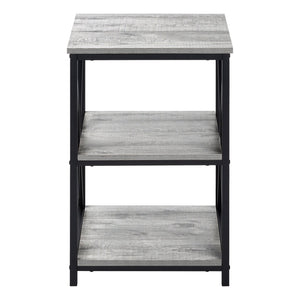 English Elm Accent 2-Tier Console Table with Wood-Look Top and Black Metal Frame for Entryway or Narrow Hallway Grey 27 L x 20 W x 5 H B2710P219351