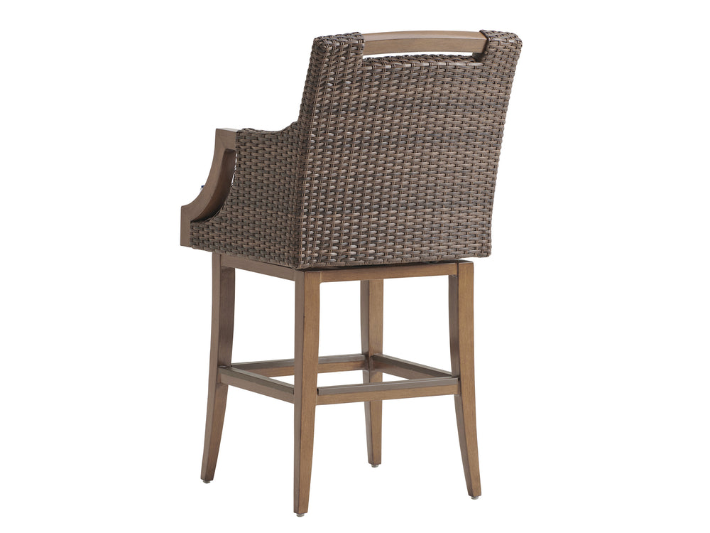 Lexington Tommy Bahama Outdoor 3935 Tommy Bahama Harbor Isle Swivel Stool - Coastal Style, Plush Comfort, Elegant Outdoor Living  Wood 3935-16sw-40