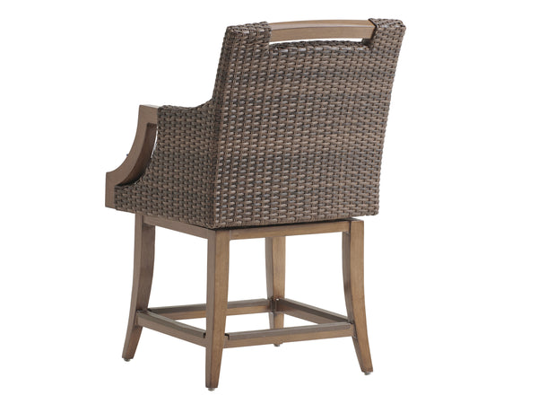 Lexington Tommy Bahama Outdoor 3935 Tommy Bahama Harbor Isle Swivel Stool - Coastal Style, Plush Comfort, Elegant Outdoor Living  Wood 3935-17sw-40