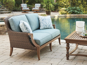 Lexington Tommy Bahama Outdoor 3935-22-41 Tommy Bahama Harbor Isle Love Seat – Elegant Coastal Style For Outdoor Entertaining Spaces  Wood 3935-22-41