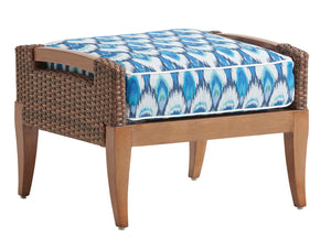 Lexington Tommy Bahama Outdoor 3935-44-40 Ottoman - Coastal-inspired Outdoor Seating With Plush Cushion And Elegant Woven Design  Wood 3935-44-40