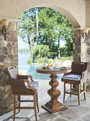 Lexington Tommy Bahama Outdoor 3935 Tommy Bahama Harbor Isle Swivel Stool - Coastal Style, Plush Comfort, Elegant Outdoor Living  Wood 3935-16sw-40