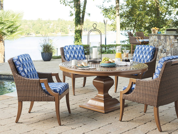Lexington Tommy Bahama Outdoor 3935-13-40 Harbor Isle Arm Chair - Coastal Style With Plush Cushioning For Elegant Outdoor Living  Wood 3935-13-40