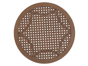 Lexington Tommy Bahama Outdoor 3935-947 Coastal Round Cocktail Table With Elegant Woven Design For Stylish Outdoor Entertaining Walnut Wood 3935-947