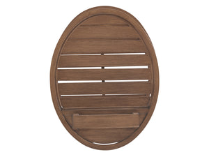 Lexington Tommy Bahama Outdoor 3935-958 Coastal Tiered End Table With Glass Top, Woven Design & Rich Walnut Finish For Outdoor Living Walnut Wood 3935-958