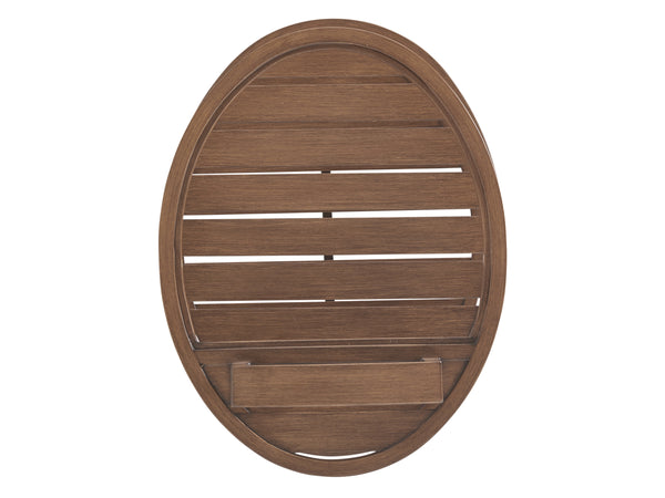 Lexington Tommy Bahama Outdoor 3935-958 Coastal Tiered End Table With Glass Top, Woven Design & Rich Walnut Finish For Outdoor Living Walnut Wood 3935-958