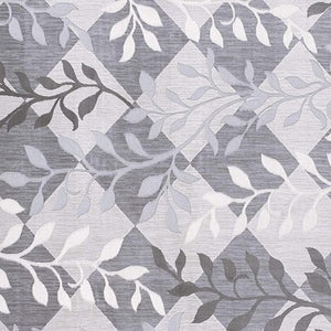 HomeRoots 7' Gray Diamond and Vines Area Rug – Elegant Botanical Design for Modern Living Spaces and Cozy Feel 7' X 10' 393600