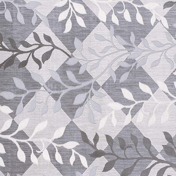 HomeRoots 7' Gray Diamond and Vines Area Rug – Elegant Botanical Design for Modern Living Spaces and Cozy Feel 7' X 10' 393600
