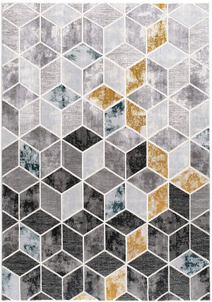 Homeroots 8' X 10' Gray Geometric Power Loom Area Rug  Polyester 393616