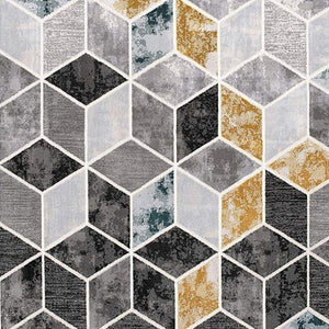 HomeRoots 8' Gray Geometric Power Loom Area Rug – Modern Elegance with Plush Comfort for Stylish Interiors 8' X 10' 393616