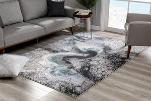 HomeRoots 8' Gray Abstract Power Loom Area Rug – Modern Design, Cozy Comfort, Plush Pile for Any Room Decor 8' X 10' 393621